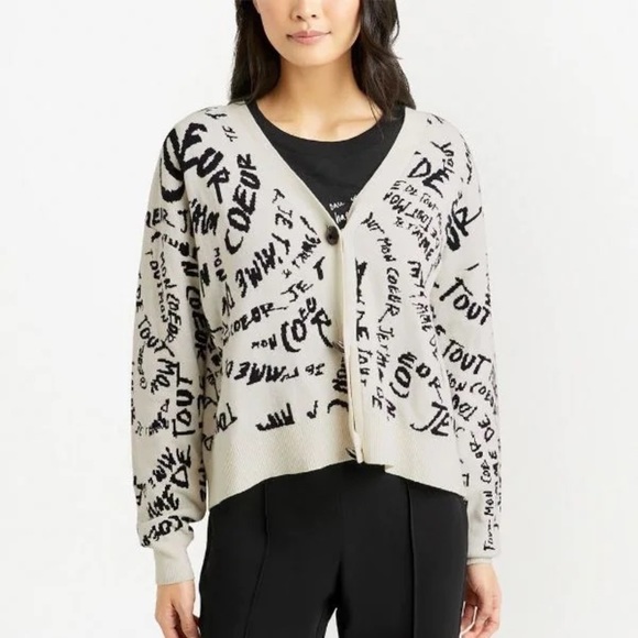 cinq a sept Sweaters - CINQ A Sept Nyla Short Amour Scrip Cardigan size M